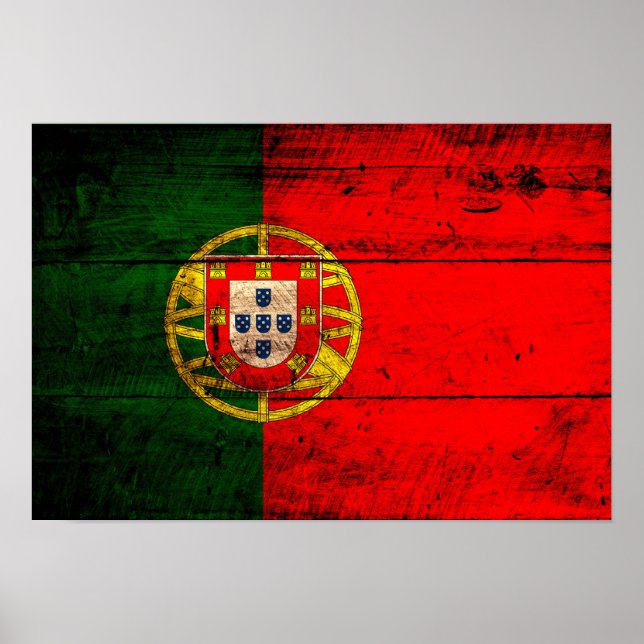 Altes Holz - Portugal - Flagge Poster (Vorne)