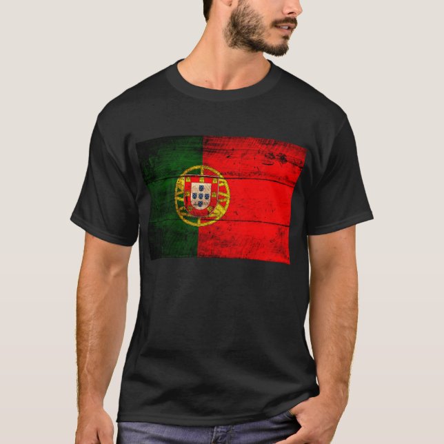 altes Holz - Portugal - Flagge; T-Shirt (Vorderseite)