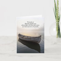 Altes Holz Rowboat Beileid Danke Karte