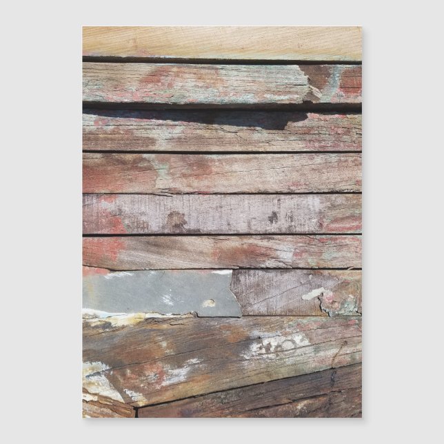 Altes Holz rustikale Bootsplatte aus Holz Magnetkarte (Vorderseite)