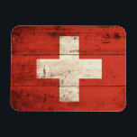 Altes Holz Schweizer Fahne Magnet<br><div class="desc">Schweiz Flagge; Schweiz; Schweiz; Suisse; Svizzera</div>