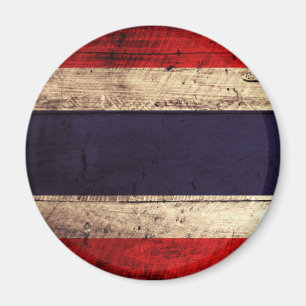 altes Holz - Thailand - Fahne Magnet