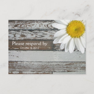 Altes hölzernes Gänseblümchen UAWG mit Umschlag RSVP Karte