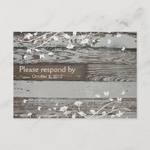 Altes hölzernes UAWG mit Umschlag RSVP Karte