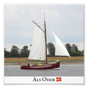 Altes Holzschiff als Odde/Dänemark Foto Print!