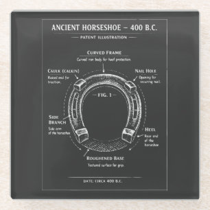 Altes Hufeisen Diagramm Glasuntersetzer