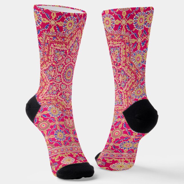 Altes indisches Stickereimuster Socken (Gewinkelt)