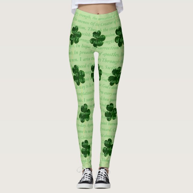 Altes irisches Gedicht St. Patrick Hymn Der Hirsch Leggings (Vorderseite)