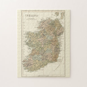 Altes Irland-Karten-Puzzle von 1862 Puzzle