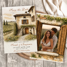 Altes italienisches Bauernhaus Foto Save the Date Einladung