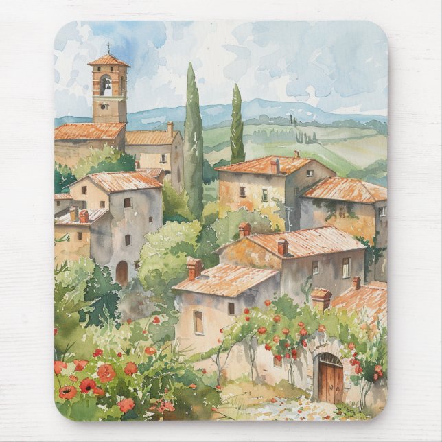 Altes italienisches Dorf  Mousepad (Vorne)