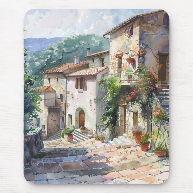 Altes italienisches Dorf  Mousepad (Vorne)