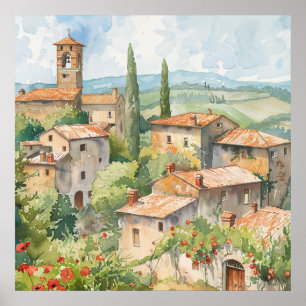Altes italienisches Dorf Poster