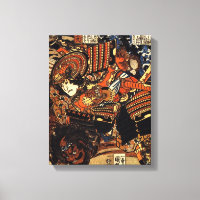 Altes japanisches Gemälde von Samurai Fighting um