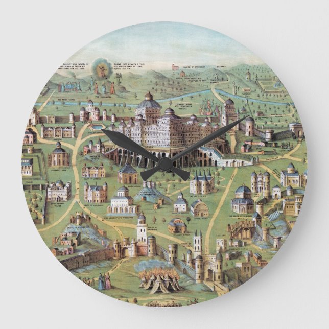 ALTES JERUSALEM GROßE WANDUHR (Vorderseite)