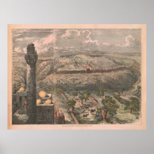 Altes Jerusalem Israel Karte (1853) Poster