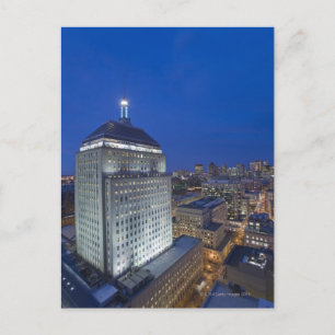 Altes John Hancock-Gebäude mit Boston in Postkarte