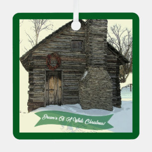 "ALTES KABIN IM SCHNEE" CHRISTMAS ORNANATION ORNAMENT AUS METALL