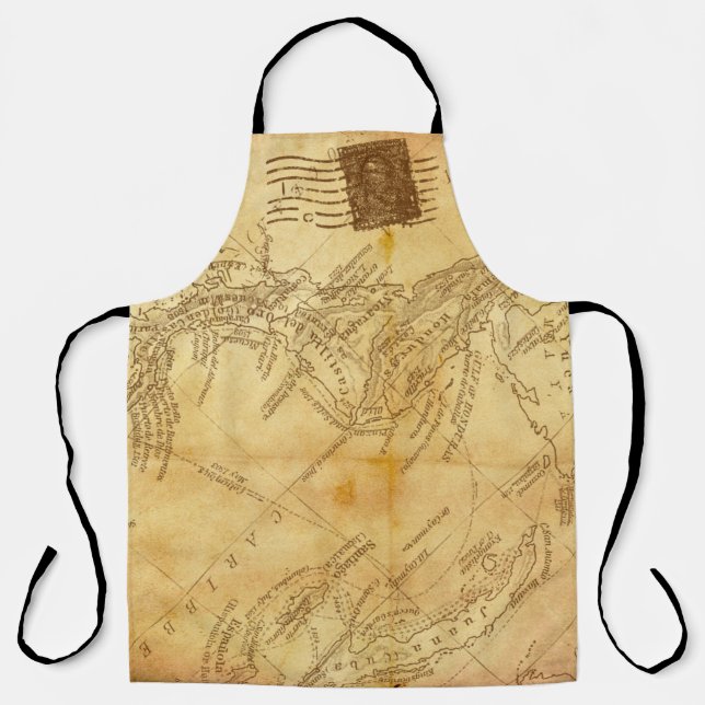 altes Kartenhintergrundpapier Schürze (Vorderseite)
