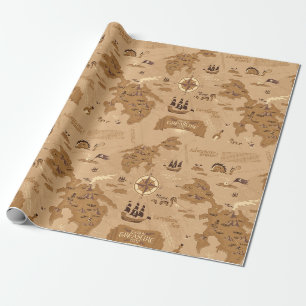 Altes Kartenmuster Geschenkpapier