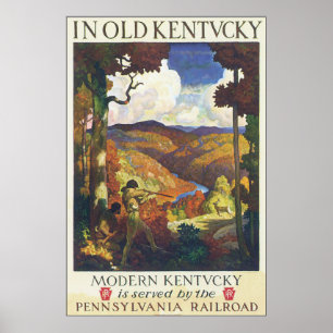 Altes Kentucky Vintage Reiseplaner Kunstwerk Poster