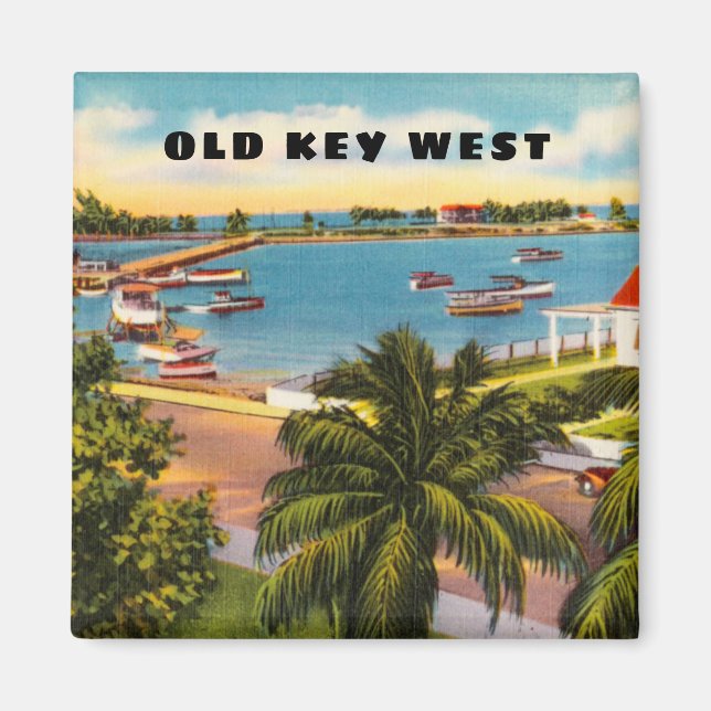 Altes Key West Florida mit Garrison Bight  Magnet (Vorne)