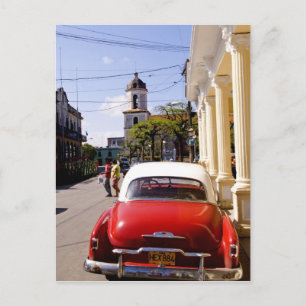 Altes klassisches amerikanisches Auto in Guanabaco Postkarte