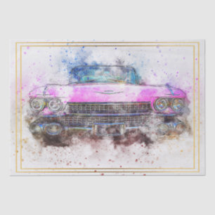 Altes klassisches Chevrolet Car Aquarell Decoupage Seidenpapier