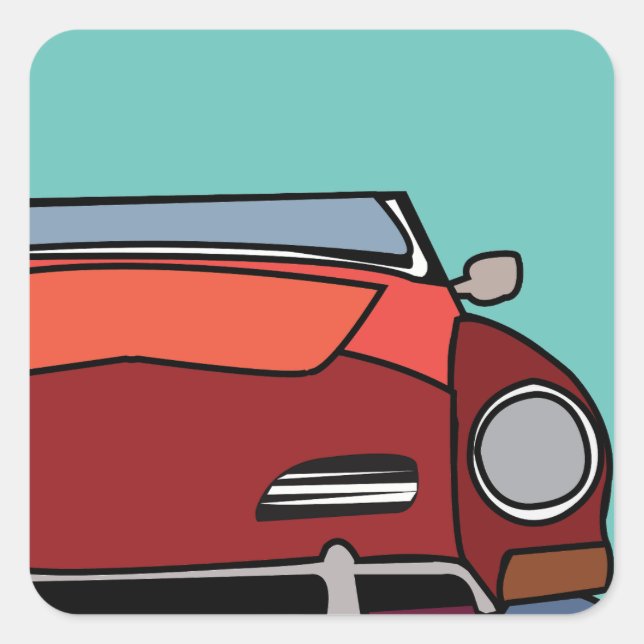 Altes Klassisches Oldtimer-Auto  Quadratischer Aufkleber (Vorderseite)