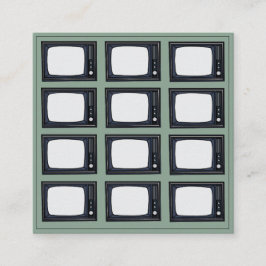 Altes klassisches TV-Muster im Fernsehen Quadratische Visitenkarte