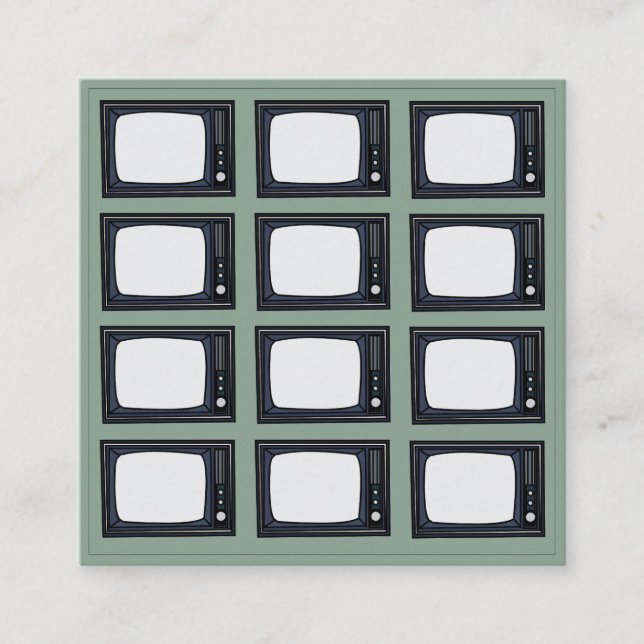 Altes klassisches TV-Muster im Fernsehen Quadratische Visitenkarte (Vorderseite)