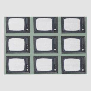 Altes klassisches TV-Muster im Fernsehen Seidenpapier
