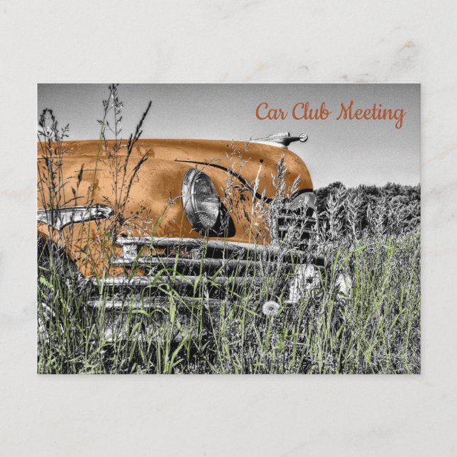 Altes Kupferauto in einer Feldpostkarte abgebroche Postkarte (Vorderseite)