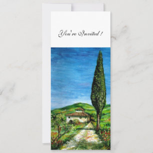 ALTES LANDHAUS IN CHIANTI, blau-grün-weiß Einladung