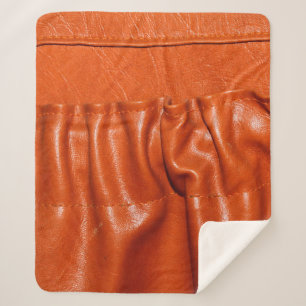 Altes Leder Vintage Kindersitz Details. Blau, verg Sherpadecke