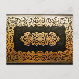 Altes Lederbuch Postkarte