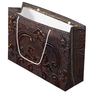 Altes Ledernes Buch des Falln Große Geschenktüte