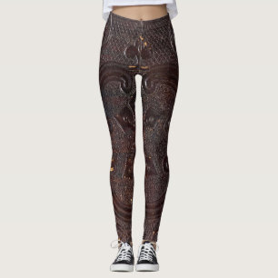 Altes Ledernes Buch des Falln Leggings
