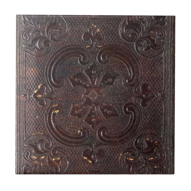 Altes ledernes Buch Falln Fliese (Vorderseite)