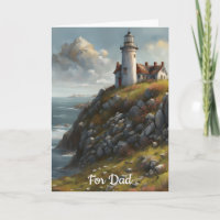 Altes Leuchtturm auf einer Felsklippe Geburtstag
