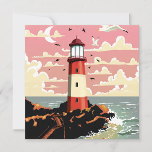 Altes Leuchtturm Feiertagskarte