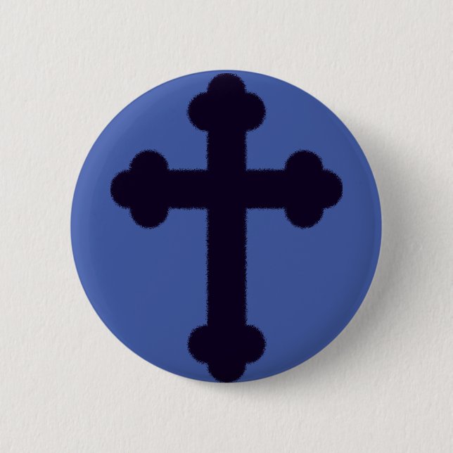 Altes lila christliches Kreuz Button (Vorderseite)