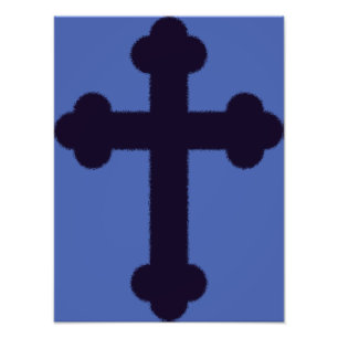 Altes lila christliches Kreuz Fotodruck
