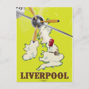 Altes Liverpool Reiseplakat Postkarte