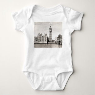 Altes London, schwarz und weiß. Baby Strampler