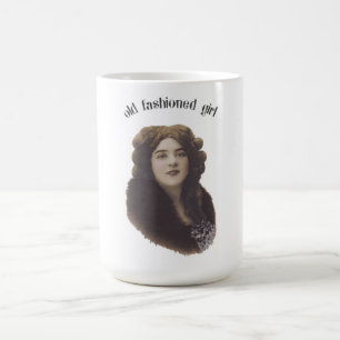 Altes Mädchen Vintage Schöne Frau Foto Tasse