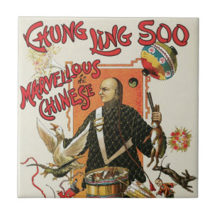 Altes Magieposter, Zauberer Chung Ling Soo Fliese