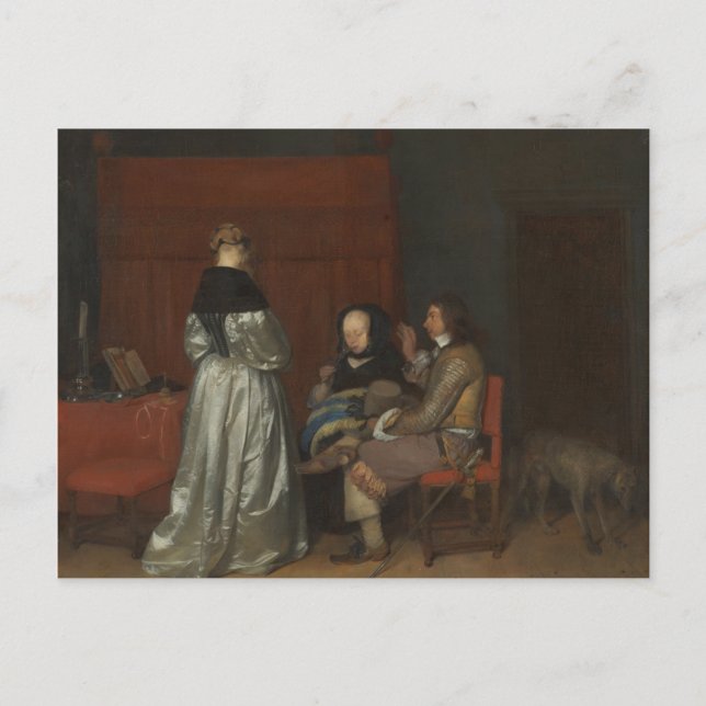 Altes Malgespräch Borch Postkarte (Vorderseite)