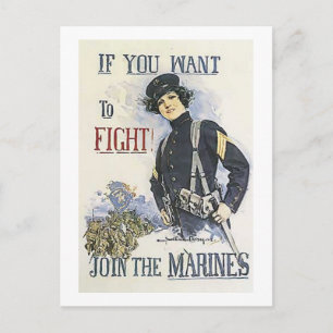 Altes Marine Rekrutierungsposter für Frauen Postkarte
