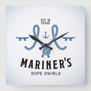 Altes Mariner-Plakat Quadratische Wanduhr